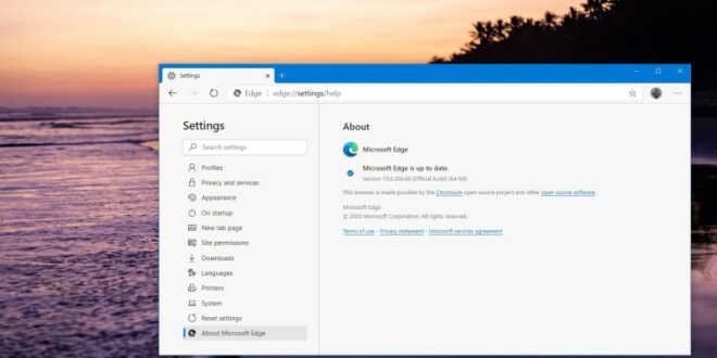 Update Microsoft Edge On Windows 10