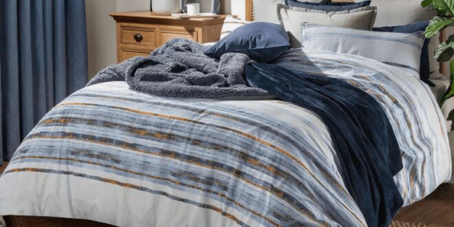 Gray And Blue Duvet Cover